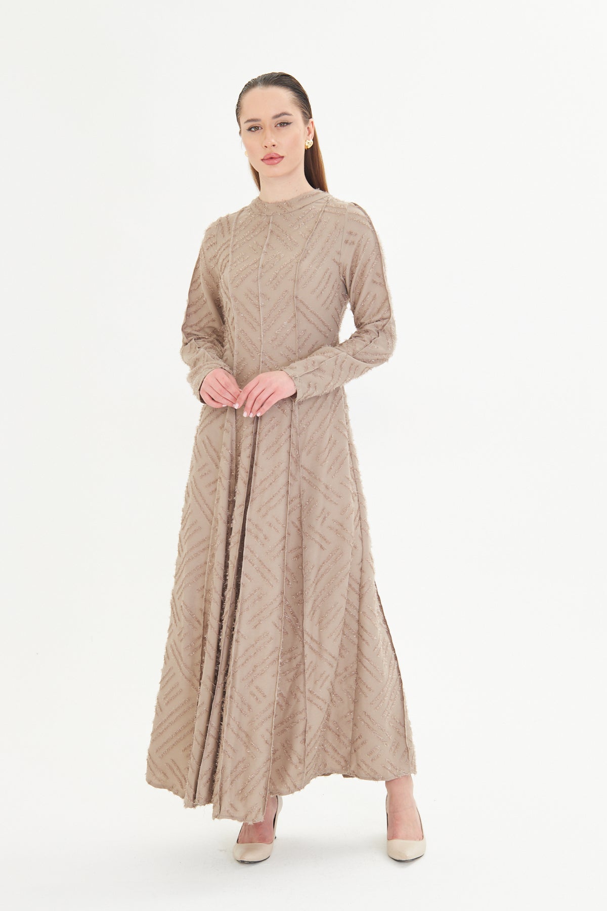 Siena Sand Textured Longline Dress