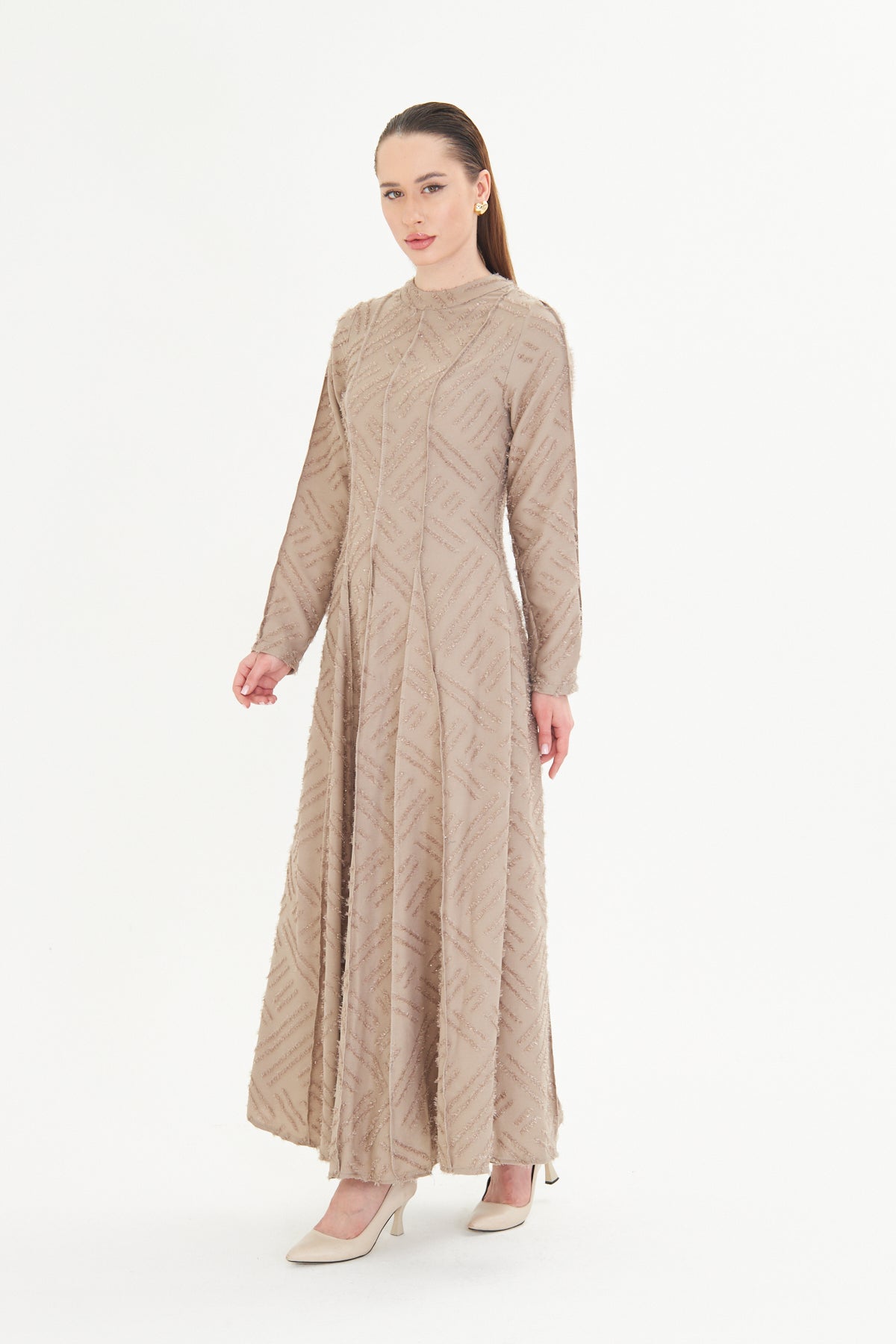 Siena Sand Textured Longline Dress
