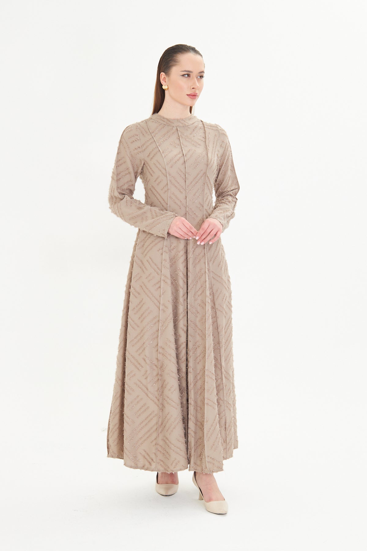 Siena Sand Textured Longline Dress