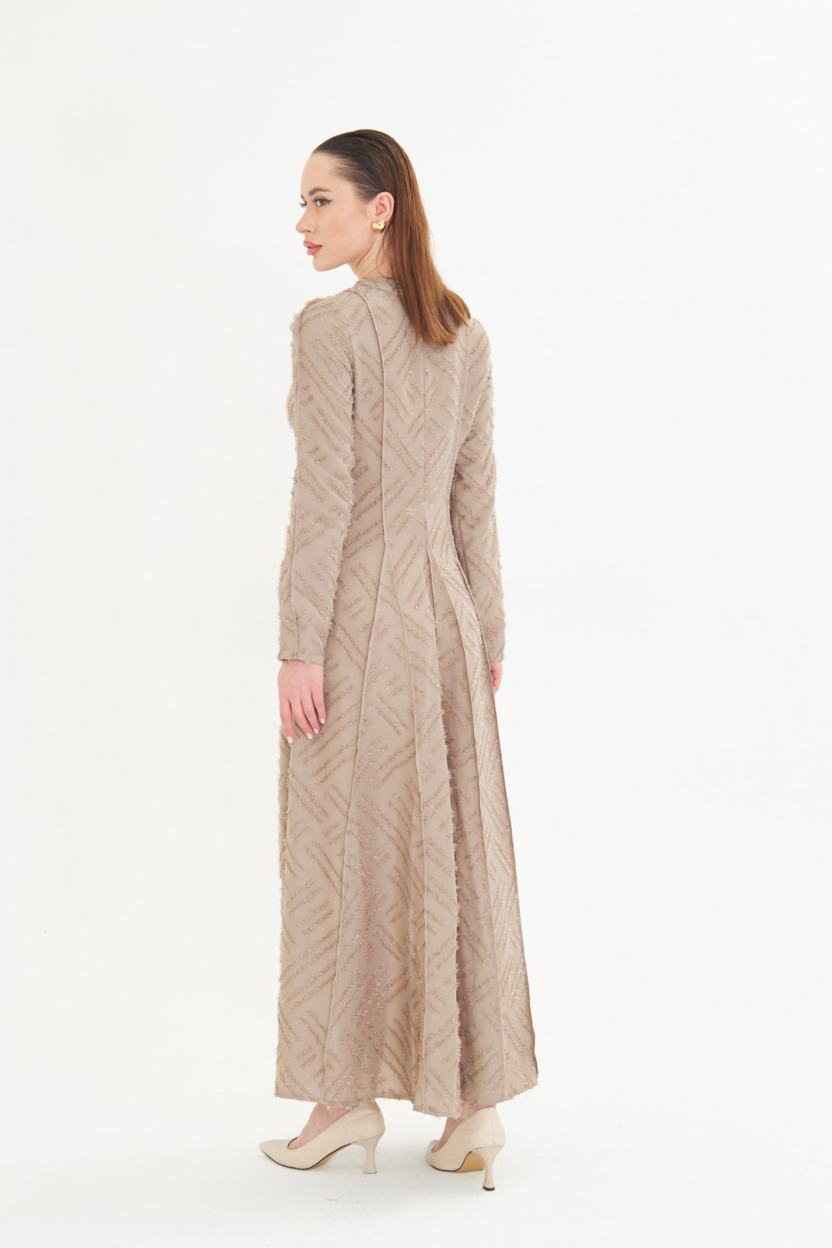 Siena Sand Textured Longline Dress