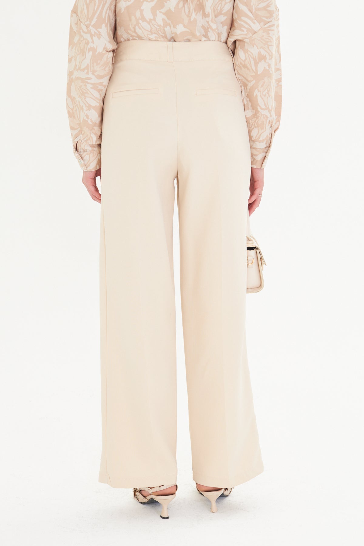 Cream Wide-Leg Trousers