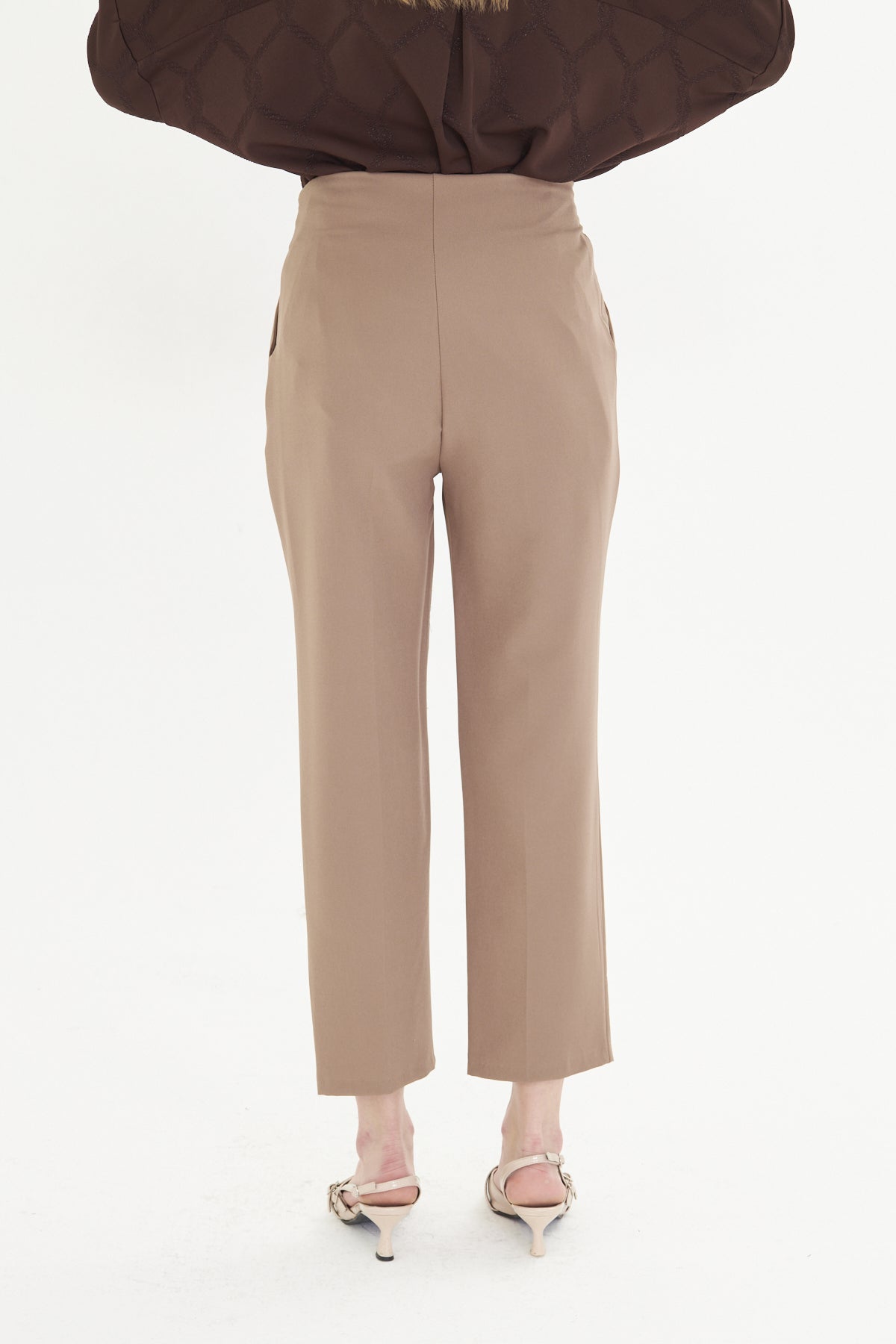 High Waist Culotte Trousers - Tan