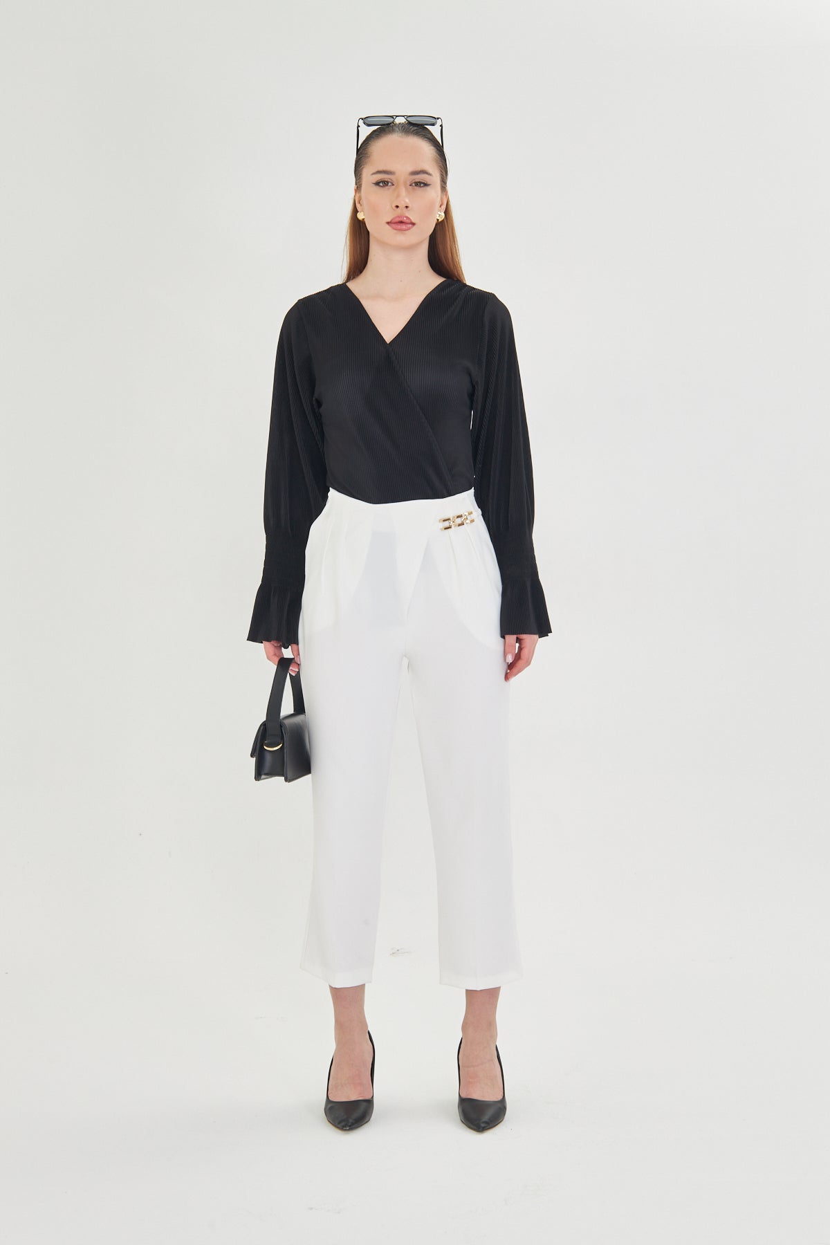 High Waist Culotte Trousers - White