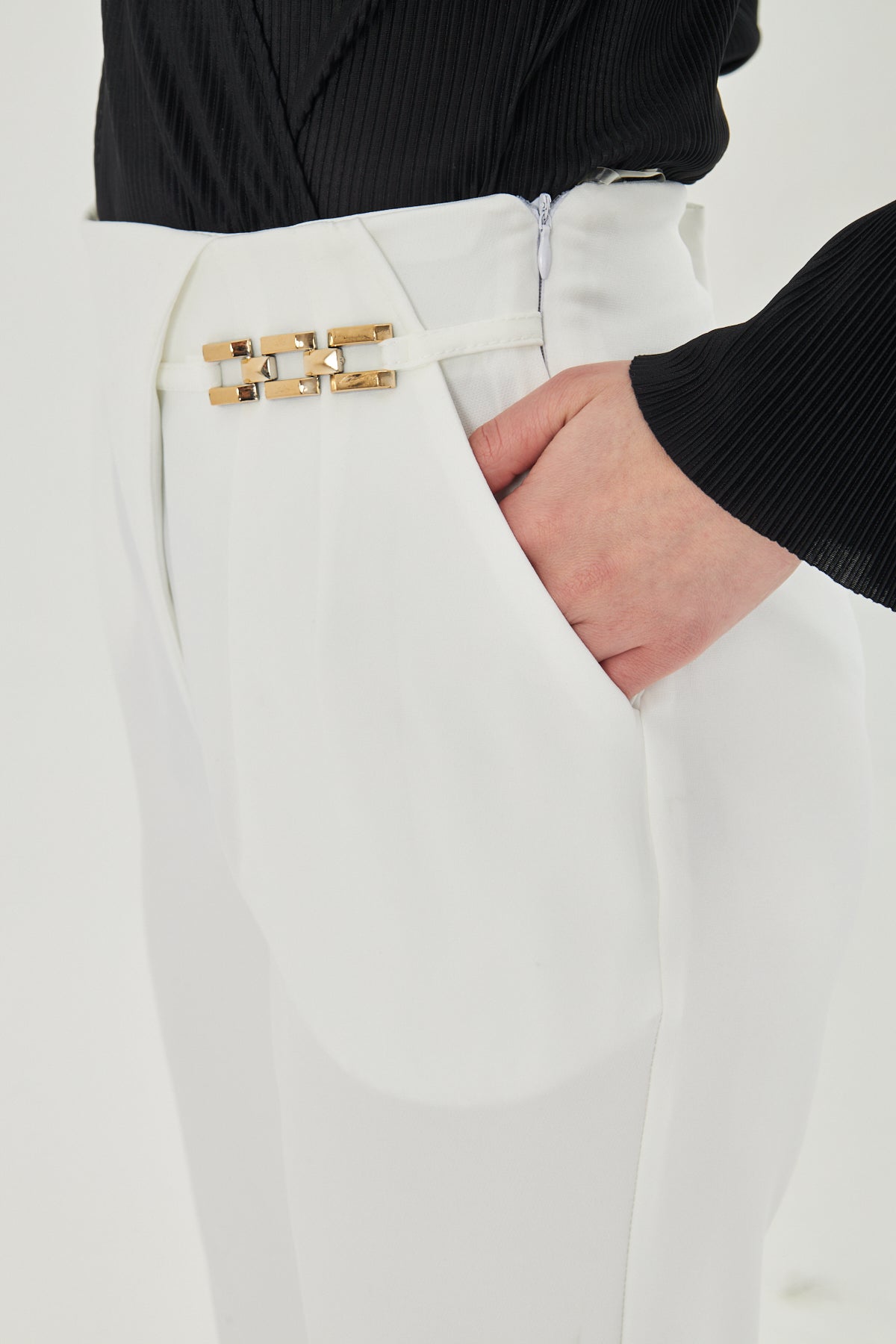 High Waist Culotte Trousers - White
