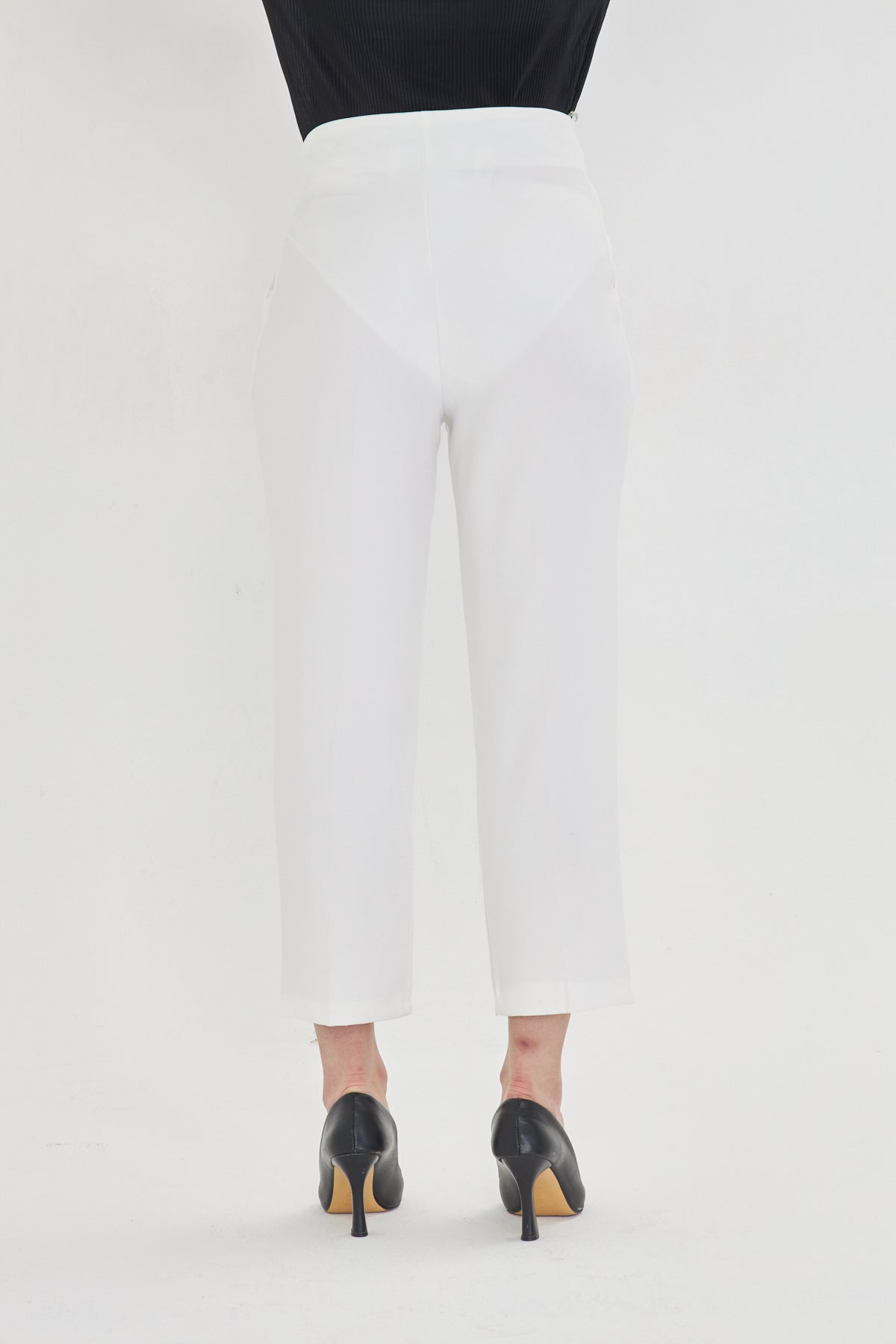 High Waist Culotte Trousers - White