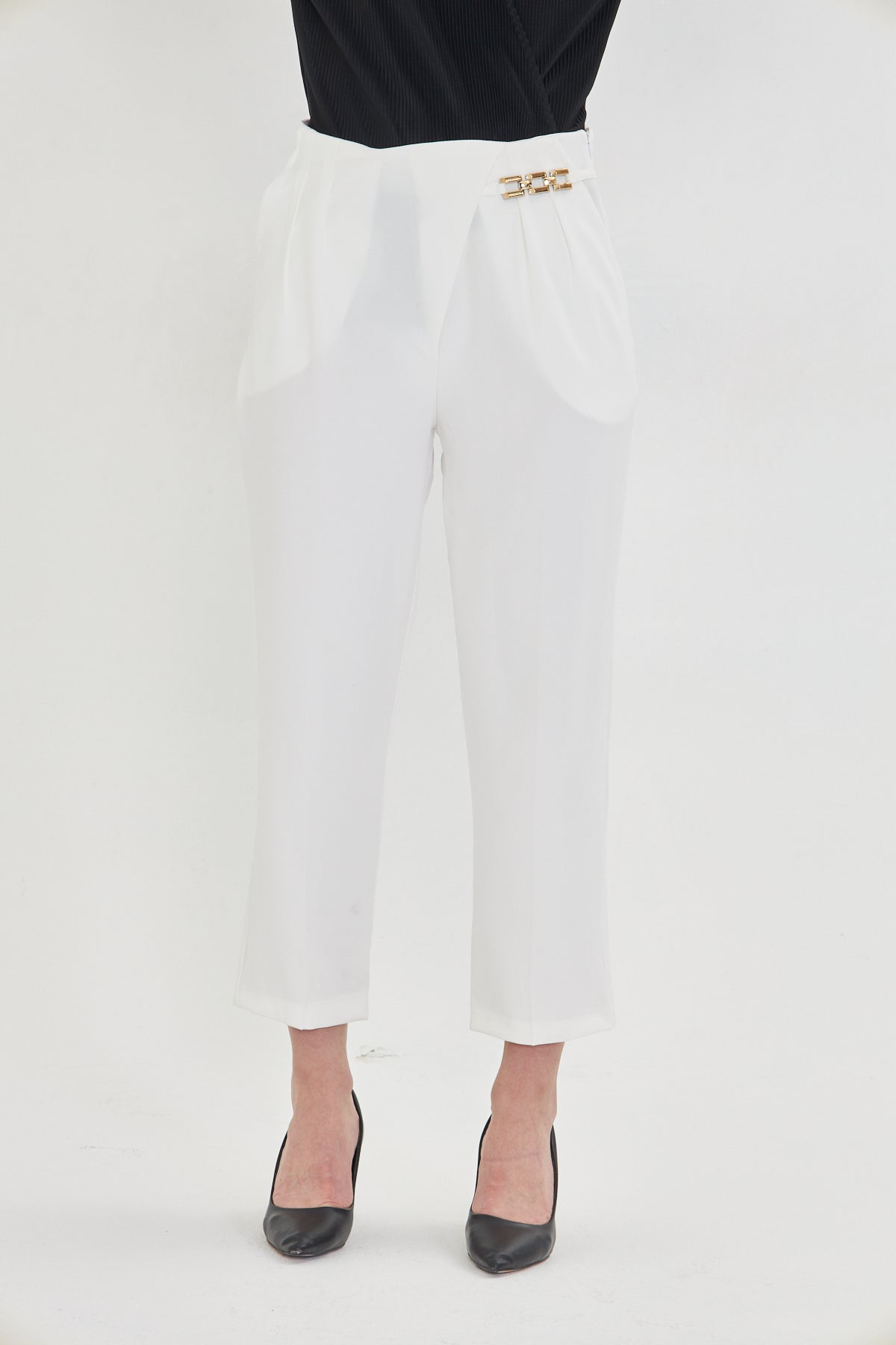 High Waist Culotte Trousers - White