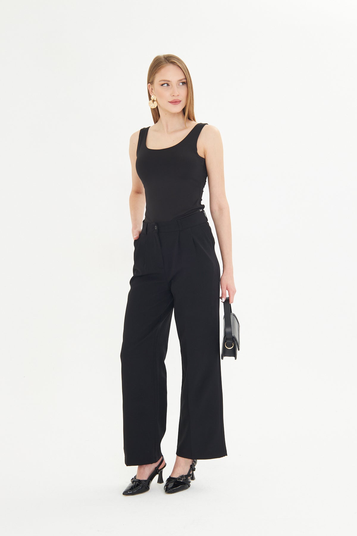 Black Wide-Leg Trousers