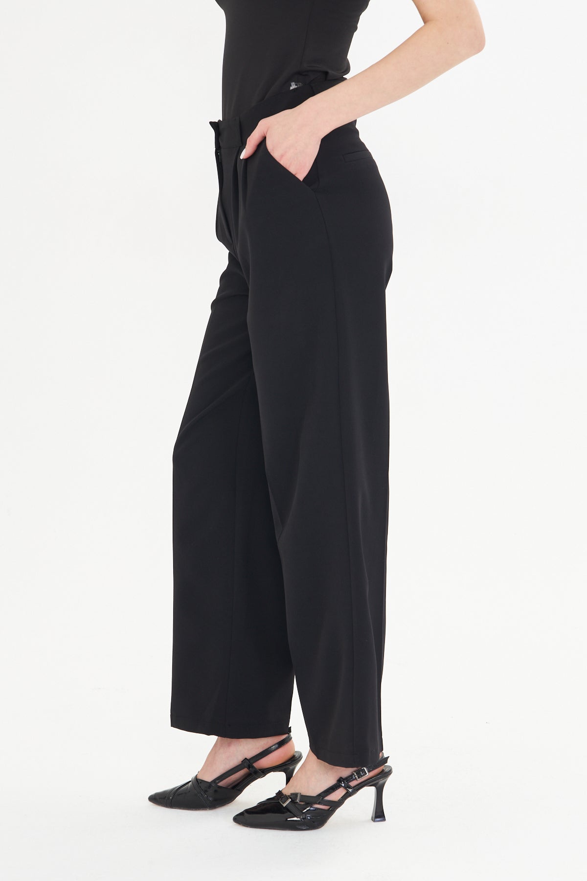Black Wide-Leg Trousers